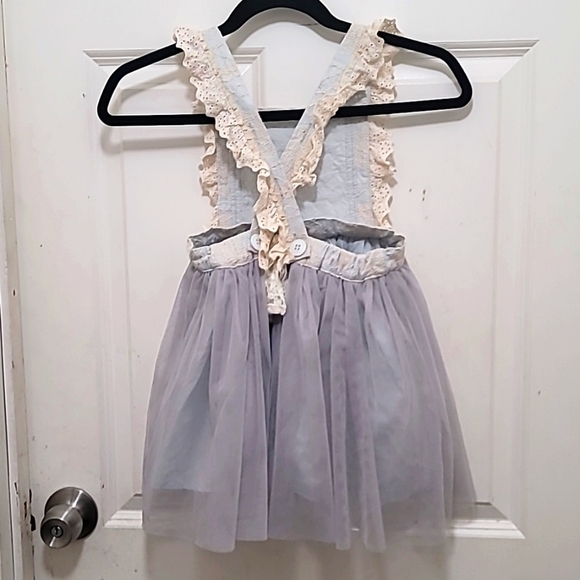 LITTLE TRENDSETTER KIDS AMELIE DRESS BLUE GRAY TAGE SHOW 120 SIZE 4t 5t - Picture 3 of 5